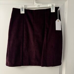 Coco + Jaimeson maroon corduroy mini skirt
